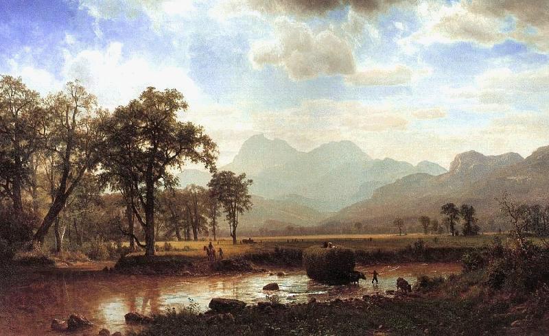 Albert Bierstadt Haying, Conway Meadows France oil painting art